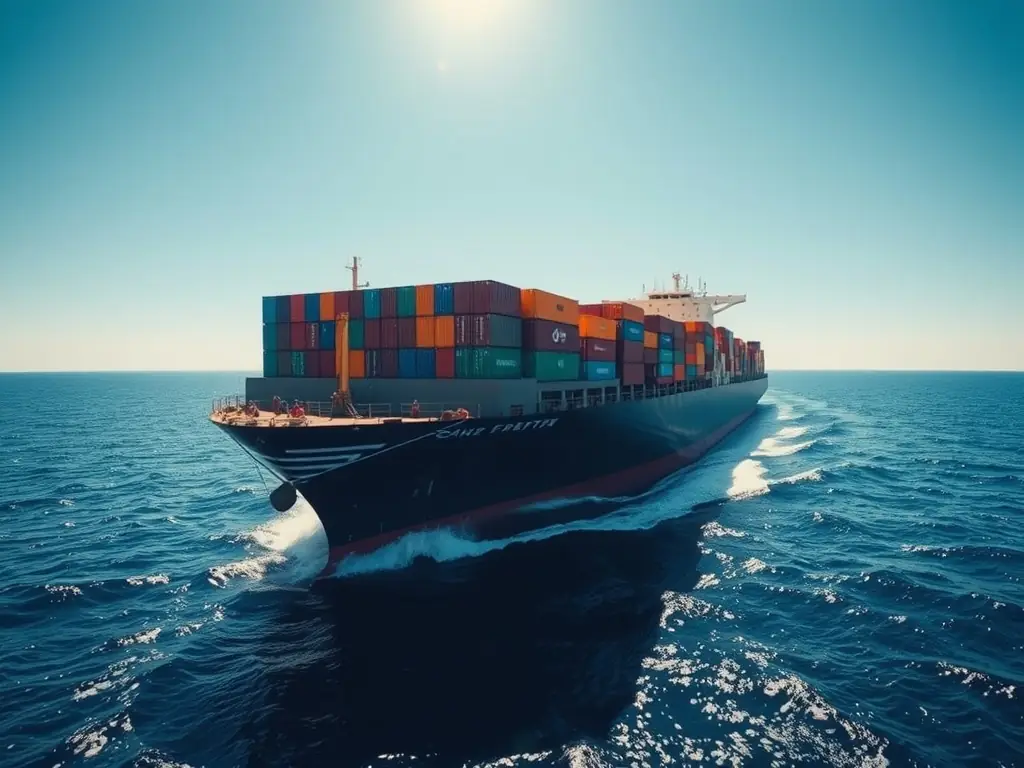 A dynamic image of cargo ships and airplanes, illustrating global logistics and efficient transportation of goods.